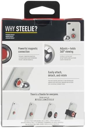 Nite Ize Steelie Original Vent Kit – Premium Magnetic Phone Mount for Effortless Car Vent Attachment – Versatile Hands-Free Holder with Neodymium Magnets – 360-Degree Rotation for Navigation and Calls – Essential Portable Car Accessory for Smartphones and Cases – Enhance Safety and Connectivity on the Road