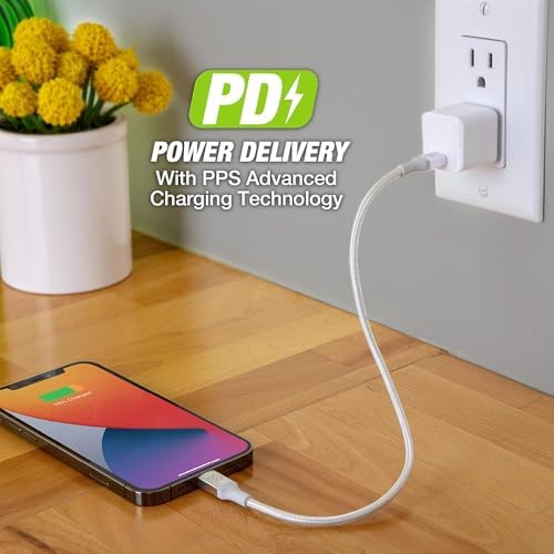Scosche HPDC20-SP 20 W USB-C Fast Charger Mini Cube Wall Adapter – Ultra-Portable Power Delivery 3.0 for Swift Device Charging, 4 X Faster Charge Speed, Sleek Black Design for Enhanced Compatibility and Efficiency