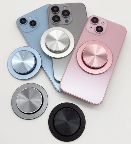 Ultimate Sleek Gray Magnetic Phone Grip & Kickstand – Enhanced One-Handed Use for Mag Safe, i Phone & Samsung Devices with Universal Adapter – Ergonomic Design for Secure Hold & Effortless Hands-Free Viewing