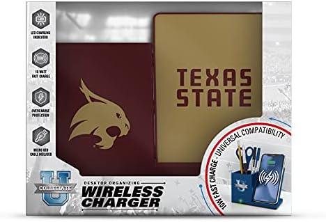 NCAA Unisex Fast Wireless Charging Stand & Desk Organizer – Stylish Multi-Device Charger for Sports Enthusiasts, Efficient Workspace Solution with Built-in Accessory Compartments