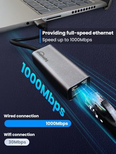 Elevate Your Workspace with the Ultimate USB-C Ethernet Adapter: 100 W Fast Charging Hub for Seamless Multiport Connectivity – Perfect for Laptops, Mac Books & Chromebooks – Experience Blazing Gigabit Ethernet Speeds & 5 GB USB 3.0 for Quick Data Transfer & Effortless Media Management