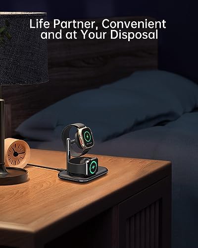 Portable 2-in-1 Wireless Charger Stand for Apple Watch – Foldable Charging Solution for Ultra/SE/Series 1-8 | Enhanced Fast Charging & Stylish Design for On-the-Go Use