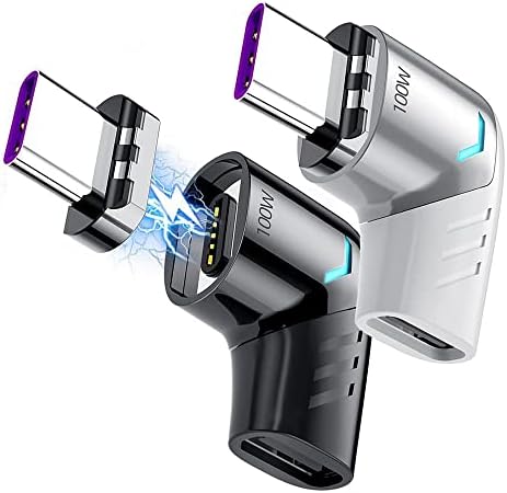 Box Wave Magnetic Charging Adapter for LG V60 Thin Q 5 G – 90-Degree Angle Power Delivery Connector in Metallic Silver – Effortless Attachment, Enhanced Durability, and Fast Charging Solution