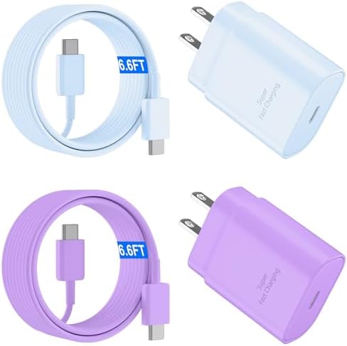25 W Ultra-Fast Samsung Charger with 6.6 FT USB-C Cable | Rapid Charging Solution for Galaxy S25/S24/S23/S22/S21/Note Series | High-Speed Performance & Safety Features for On-the-Go Users | Ideal for Travel & Everyday Use | Boost Your Device’s Battery Life Effortlessly