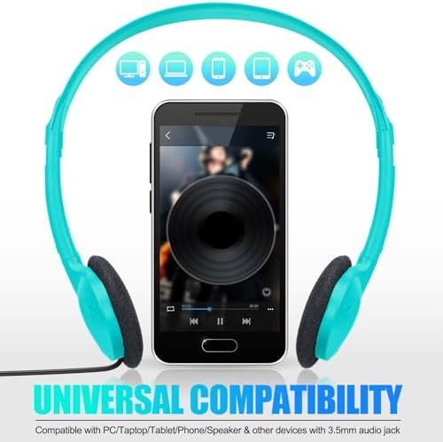 Ultimate Classroom Audio Solution: Frienda 48-Pack Over-Ear Headphones for Students and Adults – Wired Stereo Headset with Universal 3.5 mm Jack – Perfect for Schools, Libraries, and Travel – Noise-Isolating Design for Maximum Concentration and Comfort – Lightweight, Durable, Ideal for Long Listening Sessions