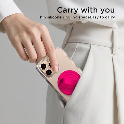 Revolutionary Magnetic Phone Ring Grip Holder – Ergonomic Silicone Finger Loop for i Phone Pro Max/Plus, 12/13/14/15/16 Series – Compatible with Mag Safe – Oat Color Enhances Aesthetics and Comfort – 360-Degree Rotation for Effortless Use – Secure Your Device with Style and Stability – Essential Smartphone Accessory for Unmatched Usability and Convenience