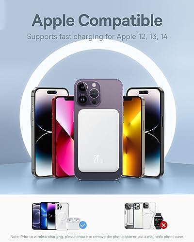 Baseus Magnetic Portable Charger for i Phone – 5,000 m Ah Qi2 Certified Wireless Power Bank with 15 W Mag Safe Compatibility & 20 W USB-C Fast Charging for i Phone 16/15/14/13/12 – Sleek, Lightweight Design for On-the-Go Power Solutions