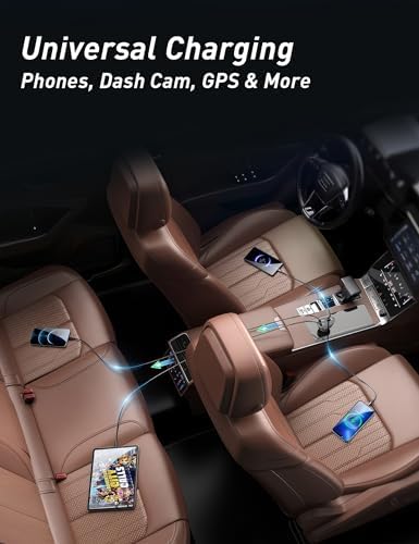 Innovative Retractable Car Charger with USB-C Fast Charging 120 W and Aromatherapy Starlight – Ultimate Travel Companion for i Phone 16 to 11, Stylish Cigarette Lighter Adapter for Men and Women – Perfect Gift for Road Trips and Daily Commutes with Enhanced Compatibility and Efficiency