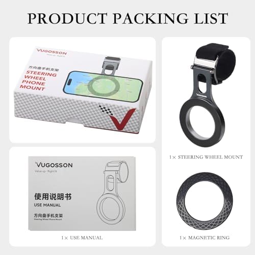 Premium Magnetic Phone Holder for Tesla – Effortless Steering Wheel Mount Compatible with Mag Safe & Universal Devices – Enhanced Stability with Magnetic Ring – Ideal for Safe Driving Navigation & Hands-Free Calls – Perfect for i Phone, Samsung & All Smartphones – Essential Tesla Accessory for Modern Drivers