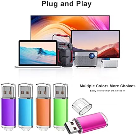 K&ZZ 5 Pack Multicolored 64 GB USB Flash Drives – High-Speed USB 2.0 Thumb Drives for Seamless Data Storage and Transfer – Ideal Portable Jump Drives for PC and Laptop Users – Vibrant and Durable Memory Stick Set for Effortless File Management
