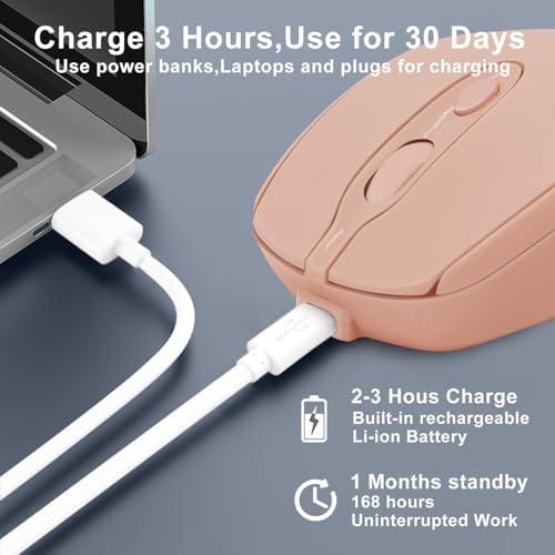 Sleek Silent Rechargeable Wireless Mouse – Ergonomic Light Green Design for Laptop, i Pad, Mac Book, Surface Pro, and More – Perfect for Travel and Everyday Use with Dual Mode Bluetooth Compatibility