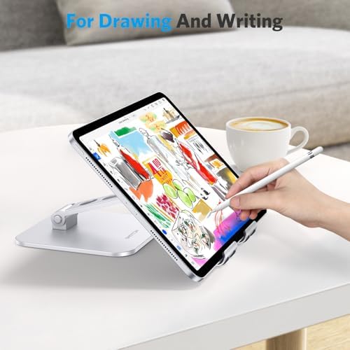 Premium OMOTON Adjustable Tablet Stand – Heavy-Duty Portable Holder for i Pad Pro/Air/Mini & Surface Pro (4.7″ to 15.6″) – Ergonomic, Sturdy Design for Enhanced Viewing Comfort and Travel Convenience