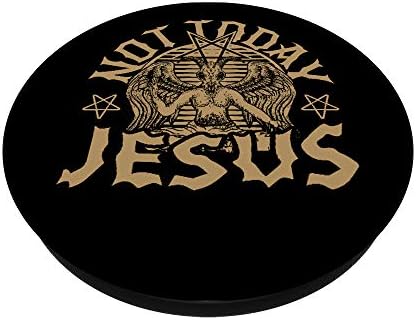Satanic Baphomet Satan Not Today Jesus PopSockets PopGrip: Swappable Grip for Phones & Tablets – Enhanced Compatibility and Speed