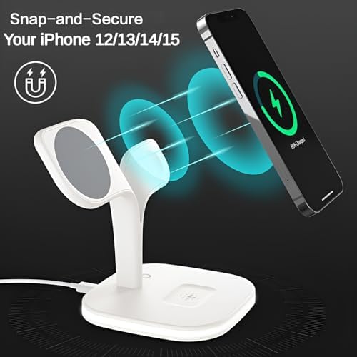 Ultimate 3-in-1 Portable Wireless Charger Stand for Apple Devices – Fast Charging Station for i Phone 15/14/13/12, Apple Watch Series 1-9/Ultra & Air Pods Pro, Sleek & Travel-Friendly Design for On-the-Go Power Management