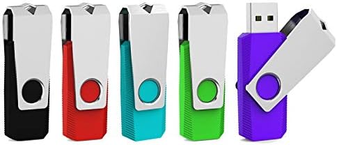 Colorful 5-Pack 64 GB USB Flash Drives by Aiibe – Versatile Data Storage Solution with Enhanced Speed and Compatibility – Stylish and Portable Thumb Drives in Black, Red, Cyan, Green, and Purple for Easy File Organization and Backup