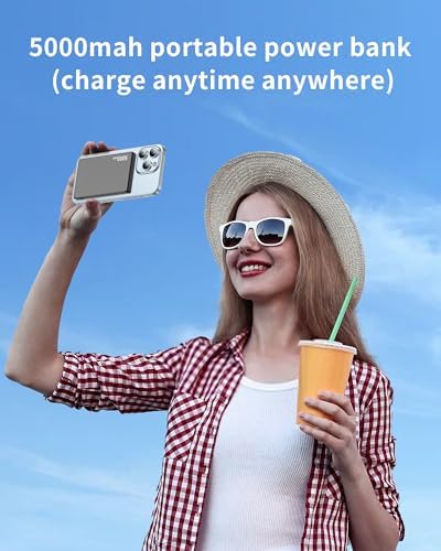 ZBF Magnetic Wireless Power Bank 5000 m Ah – Ultra-Slim Portable Charger with PD 20 W Fast Charging and USB-C Cable for i Phone 12/13/14/15/16 Pro Max – Lightweight Travel Essential for Effortless Charging on the Go