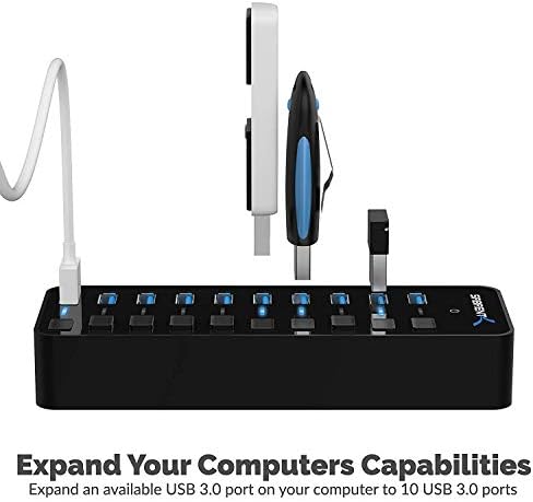 SABRENT 7-Port USB-C Hub: Maximize Efficiency with 3 USB-A & 4 USB-C Ports, 5 Gbps USB 3.2 Speed, 20 W PD Charging, Smart Power Control & LED Indicators – Ideal for Mac, PC, Steam Deck, ROG Ally – Stylish Aluminum Build for Durability & Performance