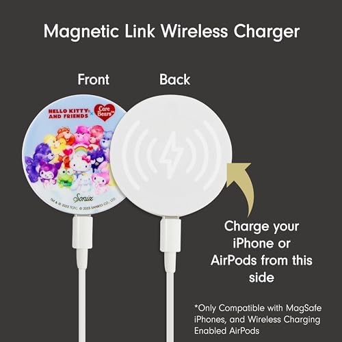 Sonix x Sanrio Hello Kitty & Care Bears Magnetic Mag Safe Charger for i Phone 12-16 Series | 6.5 ft USB-C Fast Wireless Charging Cable | Stylish, Playful, and Efficient Power Solution for Your Device