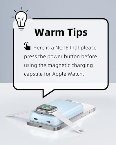 Ultra-Fast 4-in-1 Magnetic Power Bank: 10,000 m Ah Wireless Charger for i Phone 12/13/14/15/16 Series & Apple Watch – Convenient USB-C 20 W PD Charging for Busy Lifestyles – Compact Portable Power Solution for On-the-Go Energy Needs