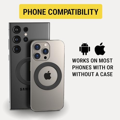 Scosche Magic Ring™ Magnetic Adapter Pack of 2 – Ultimate Mag Safe Compatibility for i Phone, Galaxy & Android Devices | Fast Wireless Charging & Secure Mounting Solution | Durable Metal Sticker Converters for Enhanced Mobile Experience