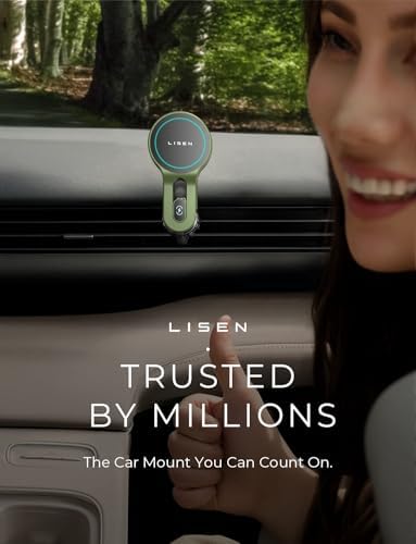 LISEN 15 W Mag Safe Car Mount Charger – Ultra-Fast Magnetic Wireless Phone Holder for i Phone 12-16 & Samsung Devices – Secure Vent Installation, Effortless Navigation & Sleek Design for Modern Drivers – Essential Fast Charging Accessory for On-the-Go Lifestyles