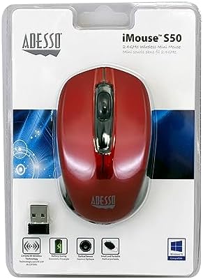 Experience Unmatched Precision with the i Mouse S50 Wireless Mini Mouse – 2.4 GHz RF Technology, 1200 DPI Sensor for Effortless Navigation, Compact & Portable Design with Energy-Saving Auto Sleep Mode (Red) – Perfect for Professionals & Students on the Move