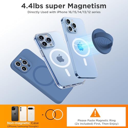 Upgraded Magnetic Phone Grip for i Phone: Premium Silicone Loop Holder with Mag Safe Compatibility – Ergonomic 360-Degree Stand, Non-Slip Design in Sleek Black for Enhanced Comfort and Secure Handling on i Phone 16/15/14/13/12 Pro Max/Plus