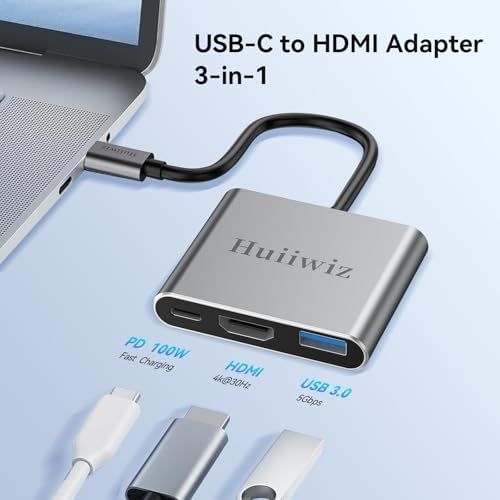 Transform Your Screen Time with Our Versatile USB C to HDMI Adapter – Experience Stunning 4 K Ultra HD Visuals for i Phone, Mac Book, i Pad & Switch, Featuring Multiport Functionality for Seamless Connections to TVs, Monitors, and Projectors, Plus USB 3.0 Speed & 100 W Power Delivery for Effortless Charging – The Ultimate Choice for Professionals and Entertainment Aficionados!