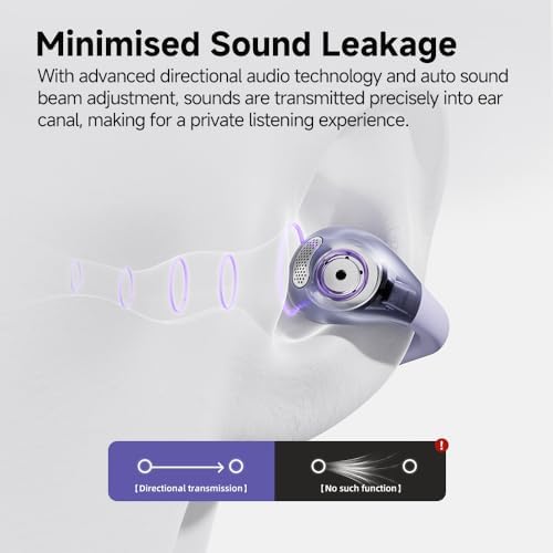 QCY Crossky C30 Open Ear Bluetooth Earbuds – Ultra-Lightweight Clip-On Design with Advanced 4-Microphone Environmental Noise Cancellation for Crystal-Clear Calls, Secure Fit for Dynamic Lifestyles, Dual Device Pairing Capability, and Customizable EQ for Personalized Audio Experience – Ideal for Sports, Outdoor Activities, and Enhanced Safety Awareness