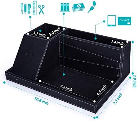 Transform Your Workspace: Premium Fast Wireless Charging Station with Desk Organizer for i Phone 16/15/14/13/12/11 Series – Streamline Charging and Declutter Your Environment for Home or Office Efficiency