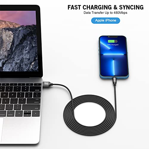 Ultra-Fast i Phone Dual Port Charger Set – 6 FT Lightning Cable & Compact Wall Plug Adapter for i Phone 14, 13, 12, 11 Pro Max, XS, X, 8, 7 Plus, SE & i Pad – Quick Charge Technology for Seamless Power on the Go
