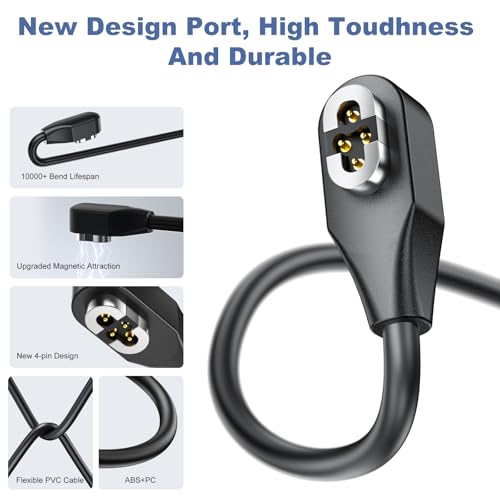Magnetic 4 Pin Charging Cable for Shokz S710 Headphones – 2 Pack USB-C Quick Charge & File Transfer Solution, 1 m Length for Enhanced Compatibility with Open Swim Pro, Durable Design for Tech Enthusiasts