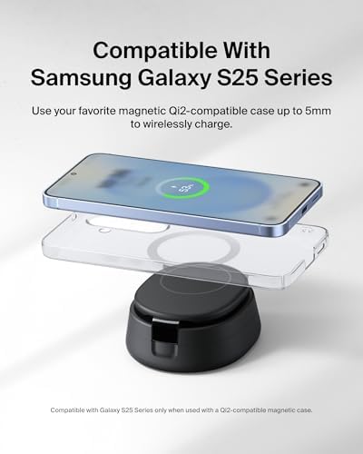 Elevate Your Charging Experience with the Belkin 2-in-1 Qi2 Wireless Charging Station – Fast 15 W Mag Safe Compatible Charger for i Phone 16, Apple Watch & Air Pods – Portable Phone Stand with 30 W Adapter – Sleek Black Design for Travel & Everyday Use – Ultimate Convenience & Speed