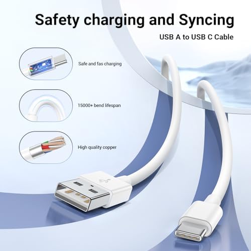 Car Carplay Cable for Apple iPhone 16 15 Pro Plus Max Plus, [3-Pack,3.3FT+3.3FT+3.3FT] USB A to USB C for Carplay USB C Cord, USB C Cable for iPad Pro/Air/Mini,Samsung Galaxy Car Charger Cable Cord – Enhanced Compatibility and Speed