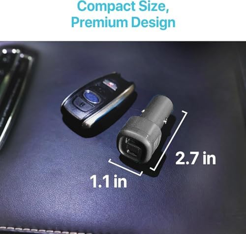 BLACK+DECKER 38 W Dual USB-C Car Charger – Compact Fast Charging Adapter with LED Indicator for i Phone 16/15/14/13/12, Pixel 3/2 XL, i Pad Pro – Advanced Power Delivery & Qualcomm Quick Charge Technology for Optimal Performance on the Go