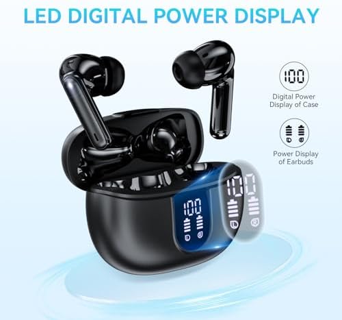 Elevate Your Sound Experience: Stylish Rose Gold Wireless Earbuds with Bluetooth 5.3, 40-Hour Playtime, Deep Bass Stereo, Noise-Canceling Mic, and IP7 Waterproof Durability for i OS & Android Devices – Perfect for Music Lovers and Active Lifestyles