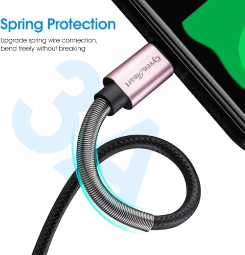 Cyven Premium 3 ft USB Type C Cable Duo Pack – Fast Charge & Data Transfer Cord, Durable TPE Construction, Compatible with Samsung Galaxy A Series, LG V Series, and More – Stylish Pink Design for Enhanced Performance and Versatility