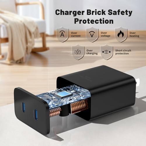 45 W Samsung Super Fast Charger Duo with 10 ft USB C to C Cable – Ultimate Charging Solution for Galaxy S25/S24/S23/S22 Series and Note 20/10 – Enhanced Speed, Versatile Use, and Durable Design for Everyday Convenience