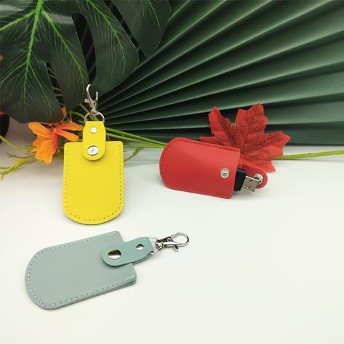 Stylish Pink Leather USB Flash Drive Case Set – 3 Durable Protectors for Safe Storage and Easy Access – Perfect for Women Who Love Chic Tech Accessories – Enhanced Compatibility & Speed for All USB Drives