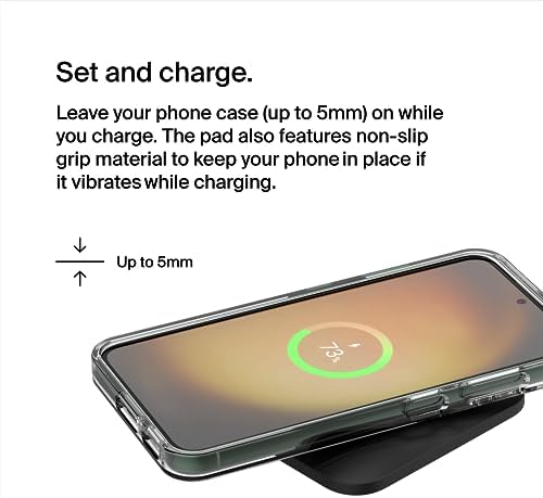 Belkin Boost Charge Pro 15 W Universal Easy Align Wireless Charging Pad – Fast Qi Charger with Large Surface for Effortless Device Compatibility, Ideal for Apple i Phone, Samsung Galaxy, and Air Pods Pro, Stylish Black Design for Home or Office Use