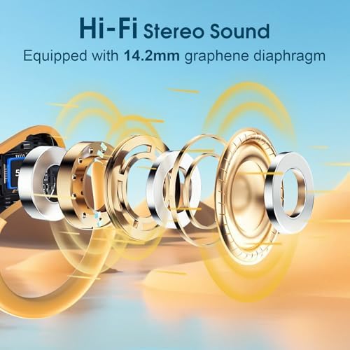 Ultimate Bluetooth 5.4 Wireless Earbuds with 75-Hour Playtime – Ergonomic Deep Bass Sport Headphones with IPX7 Waterproof Rating for Active Lifestyles, Advanced ENC Noise Cancelling Mic for Superior Call Clarity – Ideal for Fitness and Outdoor Activities