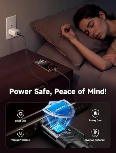 JSAUX 10 ft USB C Cable 2-Pack – High-Speed Charging & Data Transfer for i Phone 16 Series, Samsung Galaxy S20/S10/S9 & Note 20 – Durable Nylon Braided Design for Ultimate Reliability – Perfect for Home, Office & On-the-Go Use – Enhanced Compatibility with USB 3.1 Technology – Sleek Black Finish for Professional Aesthetics