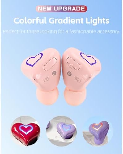 Yoidesu Heart-Shaped Bluetooth Earbuds – Chic Red Design with Superior Noise Cancelling and Hi-Fi Stereo Sound, Ideal Gift for Music Lovers and Trendsetters, Portable Charging Case for Effortless Audio Enjoyment on the Go