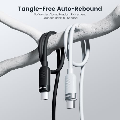 High-Speed 60 W USB C Cable Set [2-Pack, 10 ft] – Versatile Fast Charging Silicone Cord for i Phone 16, Samsung Galaxy S24, Mac Book Air, and More – Durable Design for Maximum Compatibility and Extended Reach (Black & White)