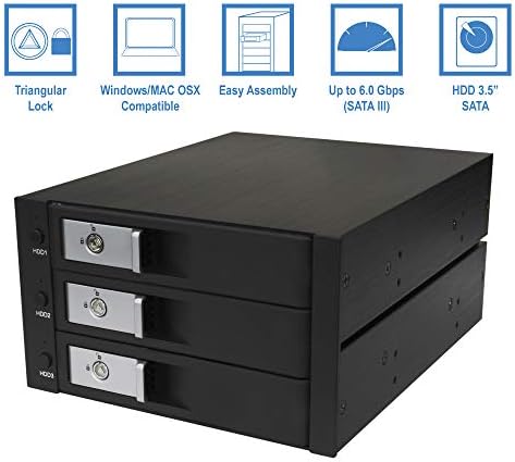 Kingwin Universal Hot Swap Mobile Rack for 2.5” & 3.5” SSD/HDD – Effortless Internal Tray-Less SATA Hard Drive Backplane Enclosure with 6 Gbps Support for SATA I/II/III & SAS I/II – Ultimate Flexibility and Enhanced Data Transfer Speed for Efficient Storage Management