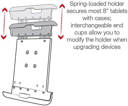 RAM Mounts U Tab-Tite Spring-Loaded Holder for 8-Inch Tablets – Versatile, Adjustable Tablet Mount Compatible with Protective Cases, Ideal for Home and Office Use, Engineered for Enhanced Accessibility and Durability