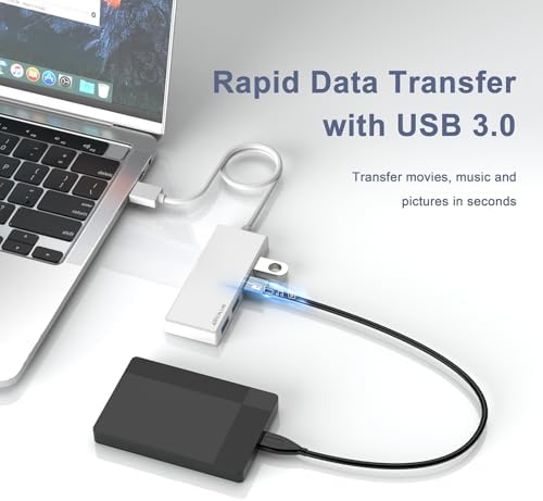Unlock Seamless Device Connectivity with Our Compact 2 ft USB 3.0 Hub & Multiport Splitter – High-Speed Adapter for Laptops, PCs, i Macs & More – Effortlessly Connect Multiple Devices for Enhanced Productivity on the Go!