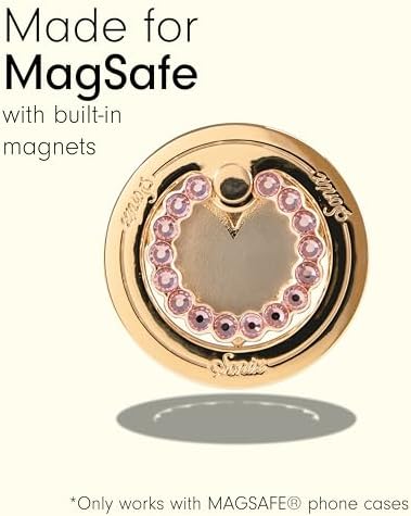 Elevate Your i Phone Experience with the Sonix Magnetic Phone Grip – Stylish Rhinestone Ring Holder for i Phone 12, 13, 14, 15 Series – Effortless 360° Rotation and Secure Mag Safe Compatibility – Sleek Silver/Clear Design for Ultimate Functionality and Fashion