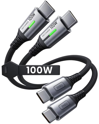INIU USB-C Cable, [6.6ft, Blue] 2-Pack USBC Cable for iPhone 16 15 Pro Max/Plus, Samsung Galaxy S22 Ultra Note 10, Pixel 7a, MacBook, iPad, and More – Enhanced Compatibility and Speed
