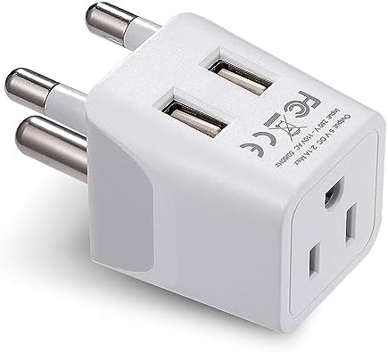 Compact Dual USB Travel Adapter for Effortless Charging in Australia, New Zealand, and China – Essential Type I Plug for Phones, Tablets, and Cameras – Quick Charge Capability with Universal Compatibility for Hassle-Free Global Adventures